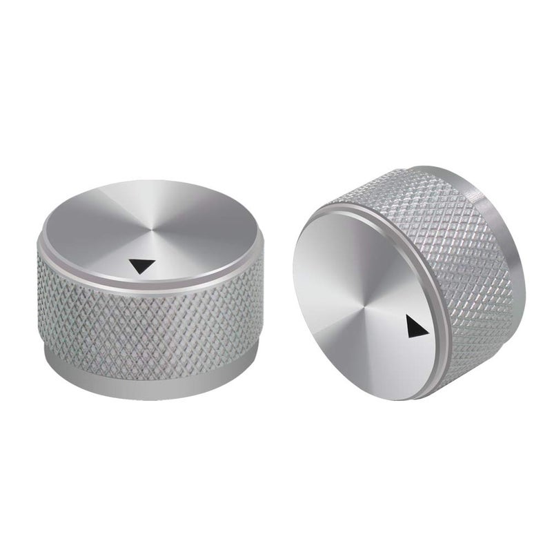 mxuteuk 4pcs Silver Guitar Knobs Aluminum Alloy Potentiometer Control Knob Volume Audio Electric Guitar Bass Knob Screw Type 25 x 15.5mm (d*h) KNOB-03-25SR - Image 2